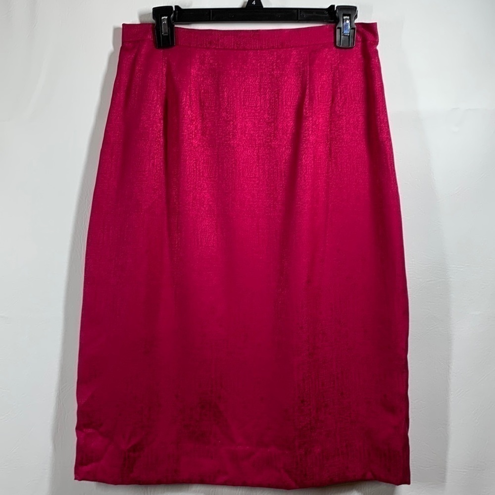 Vibrant Pink 100% Silk MIDI Skirt, 12